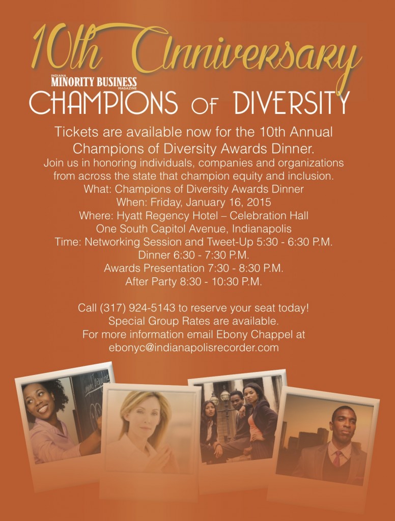 Indiana Minority Business Magazine celebrates 10th Anniversary with ceremony honoring Champions of Diversity
